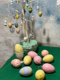 VTG 10pc Pastel Easter Egg Ornaments