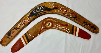 Paint Decorated Wooden Boomerangs (2)