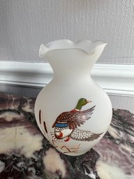 Vintage Westmoreland Mallard Crystal Mist Glass Petite Vase