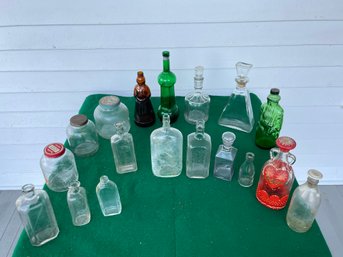 Lot Of Glass Bottles And Jars
