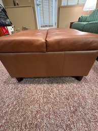 Leather Ottoman With Convertible Twin Bed Sleeper