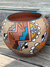 Indigenous Indian Pottery - Hand Painted Pueblo Bowl