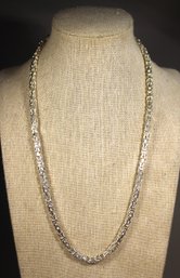 SUPER FANCY AND HEAVY BEAUTIFUL ITALIAN STERLING SILVER CHAIN NECKLACE 20' LONG 52.1 G