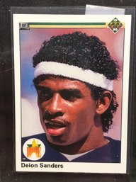 1990 Upper Deck Baseball Deion Sanders Rookie Card - M