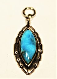 Vintage Southwestern Sterling Silver Turquoise Pendant