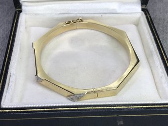 Fabulous Vintage Art Deco Style 14K Gold Bracelet With Diamond Accents - 9.1 Grams / 5.9 DWT - Very Pretty