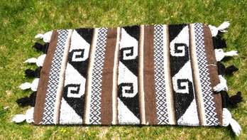 Southwest Style Textile Area Rug In Brown, Black And White