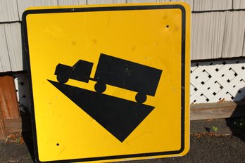 Large Truck On Hill Highway Sign - Heavy Wt. Metal - (not Shippable)