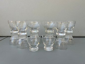 Etched On-the-Rocks/Sherbet And Cordial Glasses - Set Of 14