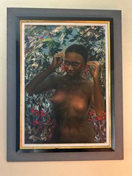 Striking Oil Painting Of Nude Woman With Great Detail Unsigned Attributed To Lebedeff