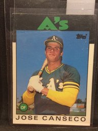 1986 Topps Traded Jose Canseco Rookie Card - M