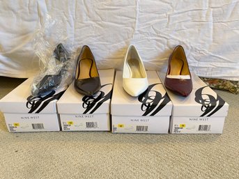 Four Pairs Nine West Unused High Heel Shoes. Size 8-8 12