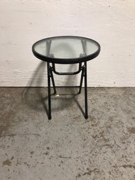 Clear Folding Glass-top Table