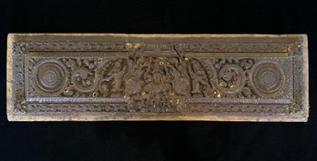 Antique Carved Tibetan Wooden Panel