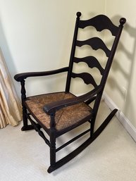 Antique Rocker With Rush Seat