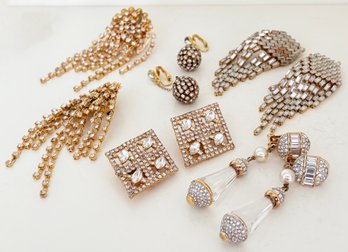 Fab Vintage Clip Earrings With Swarovski Crystals And More