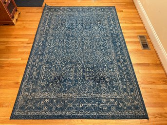 A Second Contemporary Area Rug In Blue By Bodrum, 7'5x5'