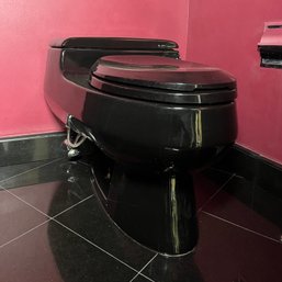 A Black Kohler 1 Piece Toilet - Front Hall Bath