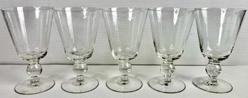 Lot Of Vintage Etched Glass Water Goblets (5)