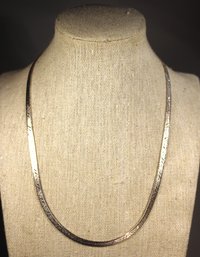 FANCY FLAT WOVEN ITALIAN STERLING SILVER CHAIN NECKLACE 18'