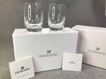 ($165 Retail Price) Fabulous Brand New Pair Of SWAROVSKI Crystal Shot Glasses - New In Box - GREAT GIFT IDEA !
