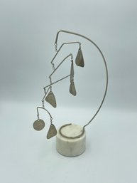 Modern Metal Stabile Sculpture On Marble Base