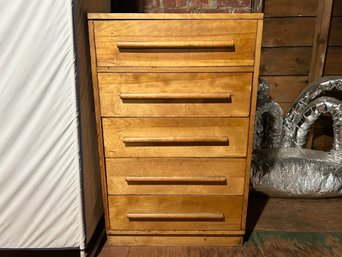 Antique Pinewood Five Drawer Chest
