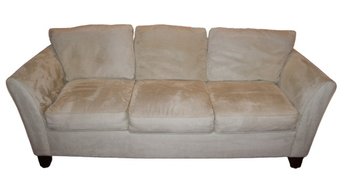 Traditional Sofa In Beige Microfiber