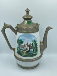 LATE 19TH CENTURY ENAMELED COFFEE POT