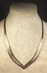 FINE ITALIAN STERLING SILVER NECKLACE WOVEN DESIGN