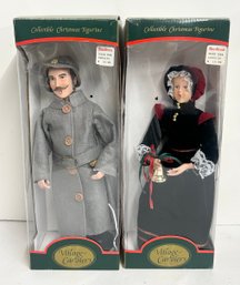 Pair Of Collectible Christmas Village Caroler Figurines