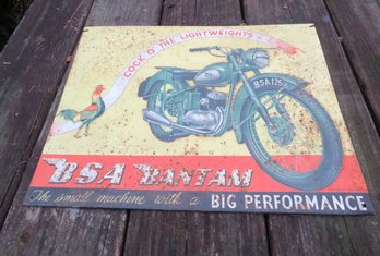 BSA Bantam Motorcycle Tin Sign