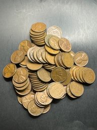 100 Wheat Pennies 1940's, 1950's