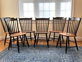 A Gorgeous Set Of Six Compatible Hitchcock Chairs