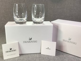 (2 Of 2) - ($165 Retail Price) Fabulous Brand New Pair Of SWAROVSKI Crystal Shot Glasses - New In Box