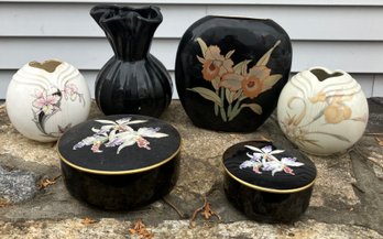 Orchid Vases And Trinket Boxes