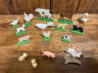 Carved And Painted Barnyard Animal Figures