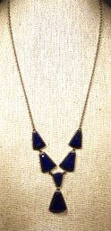 Fine Sterling Silver And Lapis Lazuli Necklace 18' Long