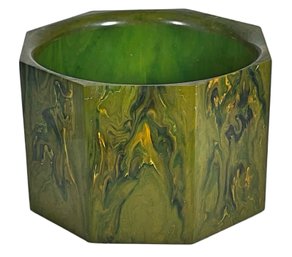 Very Large Green Bakelite WIDE Cuff Bracelet