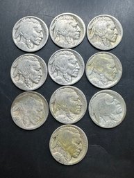 10 Buffalo Nickels Miscellaneous Dates