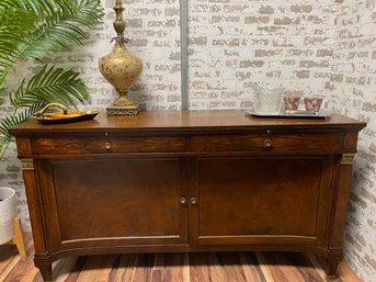 Vintage Solid Wood Concave Credenza/bar