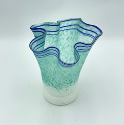 Vintage Ruffle Glass Vase