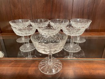 Set Of Height Crystal Martini Glasses. 4' Tall