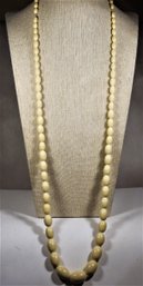 Fine Antique 30' Long Graduated Beaded Bone Necklace