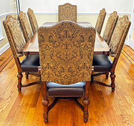 A Majestic Dining Table And Set Of 8 Stately Chairs In Spanish Revival Style By Ralph Lauren