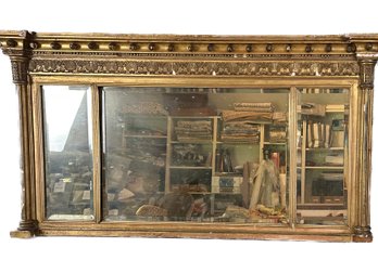 Large Antique Federal Horizontal Mirror