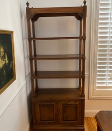 Quality Wood 4 Shelf Bookcase With 2 Door Cabinet On Bottom