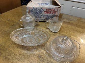 Anchor Hocking Glass Corp Vintage Cape Cod Table Set