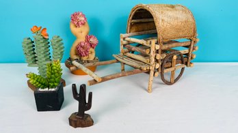 Cactus And Wagon Decor