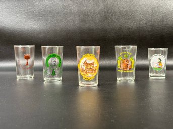 A Set Of Souvenir Tasting Glasses From Germany